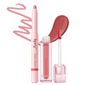 Epielle x herg Over Lip Glow Duo Lip Liner & Lip Tint, Soft Sculpting and Non-Sticky Glass Shine Korean Lip Liner Set, Dusty Mauve & Plum Whisper