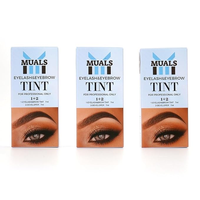 2-in-1 Eyelash & Eyebrow Tint Kit – Professional Lash & Brow Coloring Kit with Cream Developer – Long-Lasting, Waterproof & Smudge-Proof Color – Salon & Home Use