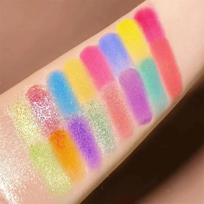 Grospe 30 Color Rainbow Eyeshadow Palette Highly Pigmented Mattes Glitter Shimmers Eye Shadow Palettes Blendable Long Lasting Waterproof Colorful Professional Makeup Palette Gift Set