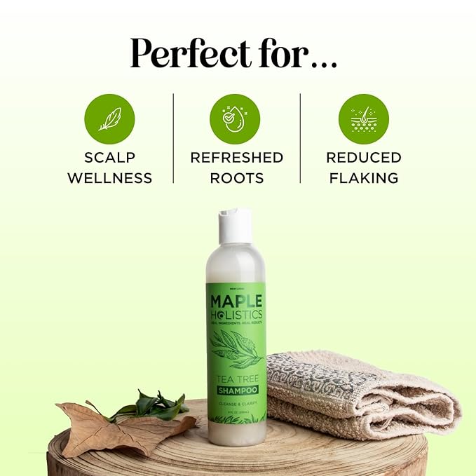 Clarifying Shampoo for Build Up & Oily Hair - Tea Tree Shampoo for Men and Women with Rosemary Essential Oil for Oily Hair and Scalp - Color Safe Vegan Sulfate Silicone & Paraben Free (8 Fl Oz)