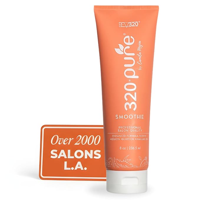 Rev320 320Pure Smoothie Leave In Conditioner 8oz, Sulfate Free, Color Safe & Lightweight Formula, Deep Repair Moisturizing Detangler for Frizzy, Curly, Thick, Wavy, Dry & Damaged Hair