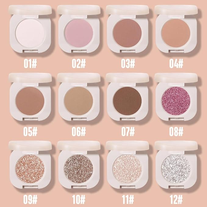 CAKAILA Single Nude Gold Brown Shimmer Eyeshadow,Bright Intense Monochrome Eye Shadow,Apply Makeup Easily,Glitter Pressed Powder Single Eyeshadow,24 Hour Eye Makeup Longwear Waterproof