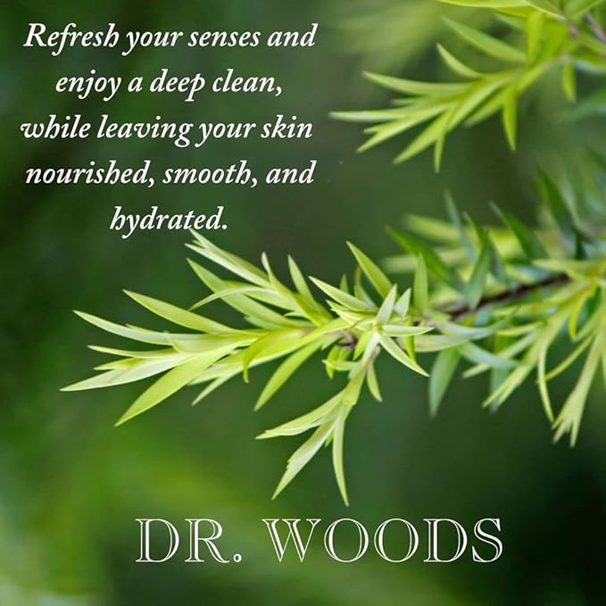 Dr. Woods Pure Tea Tree Liquid Castile Soap - Natural Castile Soap for Body, Hands, and Face with Vitamin E and Hemp Oil, for Men and Women - 32 Fl Oz, Pack of 2
