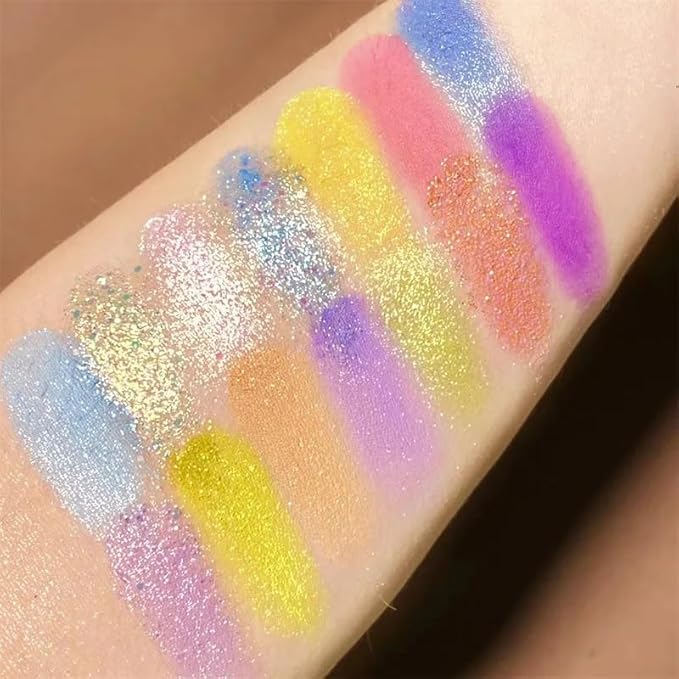 Grospe 30 Color Rainbow Eyeshadow Palette Highly Pigmented Mattes Glitter Shimmers Eye Shadow Palettes Blendable Long Lasting Waterproof Colorful Professional Makeup Palette Gift Set