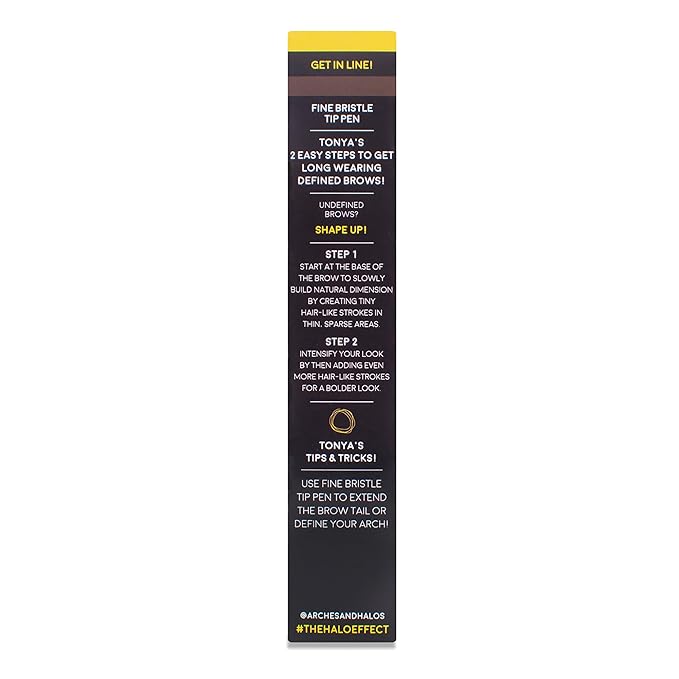Arches and Halos Fine Bristle Tip Pen - Eyebrow Pencils for Women - Vegan Brow Pencil - Smudge-Proof, Buildable Formula - Espresso - 0.02 oz