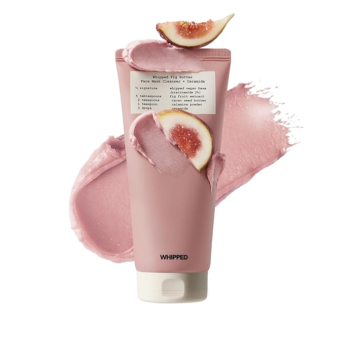 Whipped Korean Skincare Face Wash, Doubles as a Face Mask, Fig Butter, Deep Cleansing Vegan Facial Cleanser for Dry Skin and Barrier Care with Niacinamide, Hyaluronic Acid, Ceramides