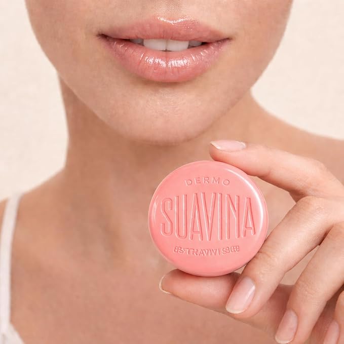 Suavina Strawberry Lip Balm for Extreme Dry Cracked Lips, Intensive Lip Repair Treatment with Natural Oils & Vitamin E, Moisturizing Lip Therapy for Cold & Warm Weather, Dry Lip Repair for Men & Women