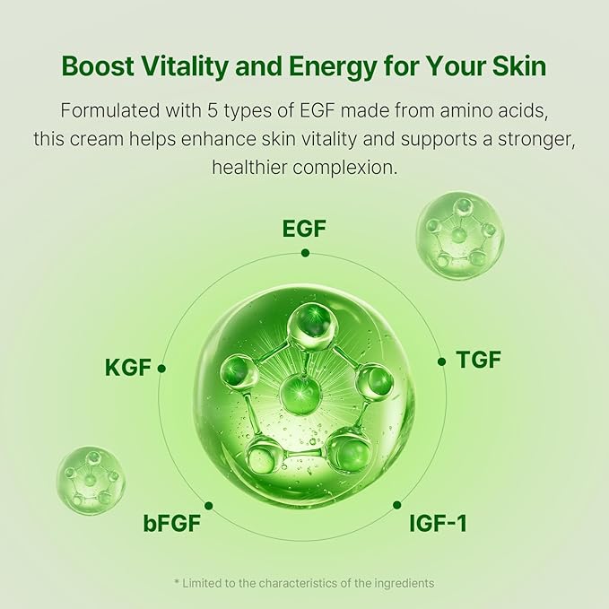 AVCA EGF Cica Repair Cream 100 mL (3.38 fl oz) – Fragrance-Free Moisturizer for Sensitive Skin with Centella & Aloe, Fast-Absorbing, Dermatologist-Tested, K-Beauty