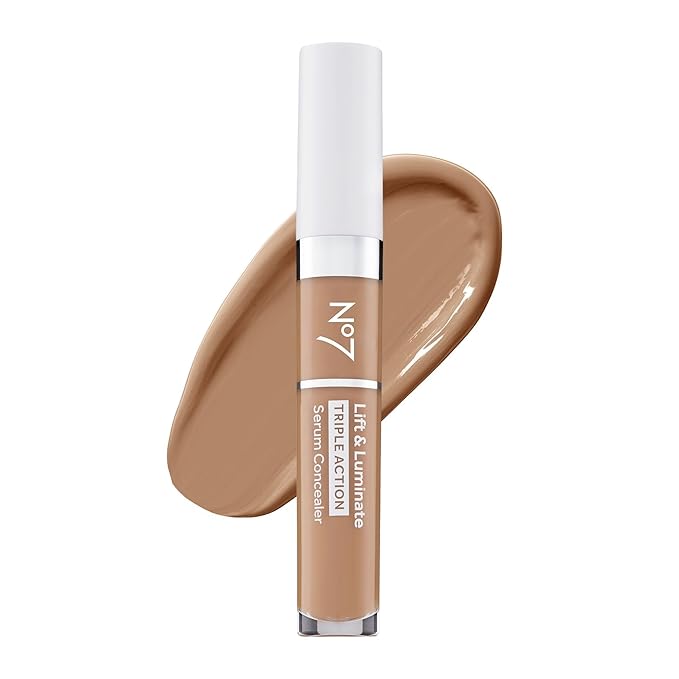 No7 Lift & Luminate Triple Action Serum Concealer - Truly Medium - Anti Aging Liquid Concealer Makeup for Blemishes & Dark Circles - Medium to Full Coverage Concealer for Face (8ml)