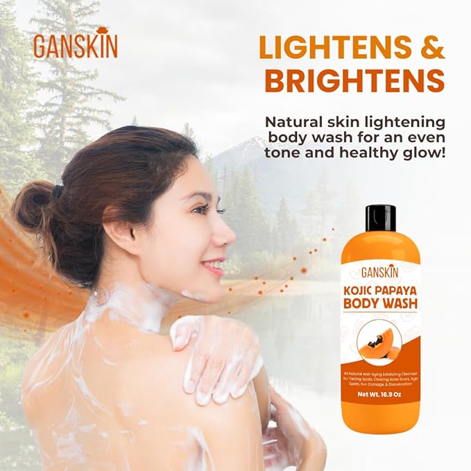Kojic Acid Soap for Hyperpigmentation – Skin Brightening Kojic Papaya Body Wash – Dark Spot Soap Reduces Acne, Scars, and Evens Skin Tone – Turmeric Body Wash for Brighter Glowing Face