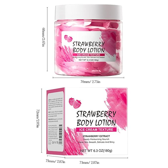 Lightweight Daily Body Moisturizer 180g – Soft Texture, Pleasant Scent for Normal Skin Strawberry One Size