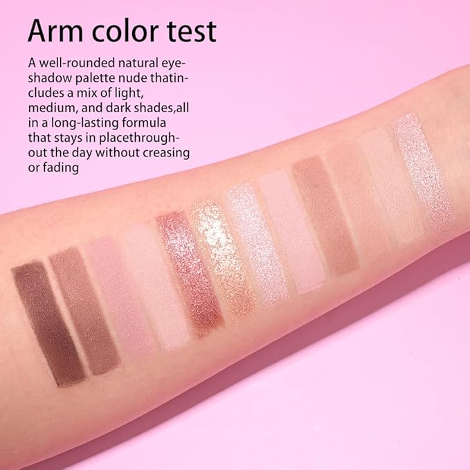 AMY'S DIARY Pink, Nude Eyeshadow Palette Eye shadow Makeup,Eyeshadow Shiny Sparkle Shimmer Glitter Eyeshadow Waterproof Pallete, Glitter Eye Make Up (12-04)