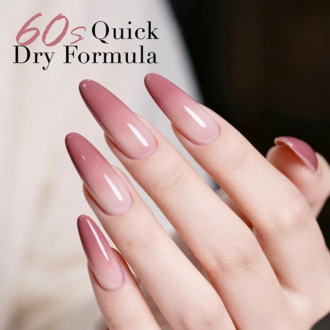 AZUREBEAUTY Hazy Rose Nail Polish, Hazy Rose Quick Dry Nail Lacquer Natural Strengthening Treatment Kit DIY Salon at Home Women Gifts 0.34 fl oz