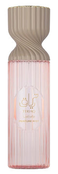 Lattafa Teriaq Perfume Mist 250ml – Spicy-Sweet Body Spray with Pink Pepper, Caramel, Bitter Almond, Rose, Rhubarb, Vanilla, Musk, Vetiver, Labdanum & Leather
