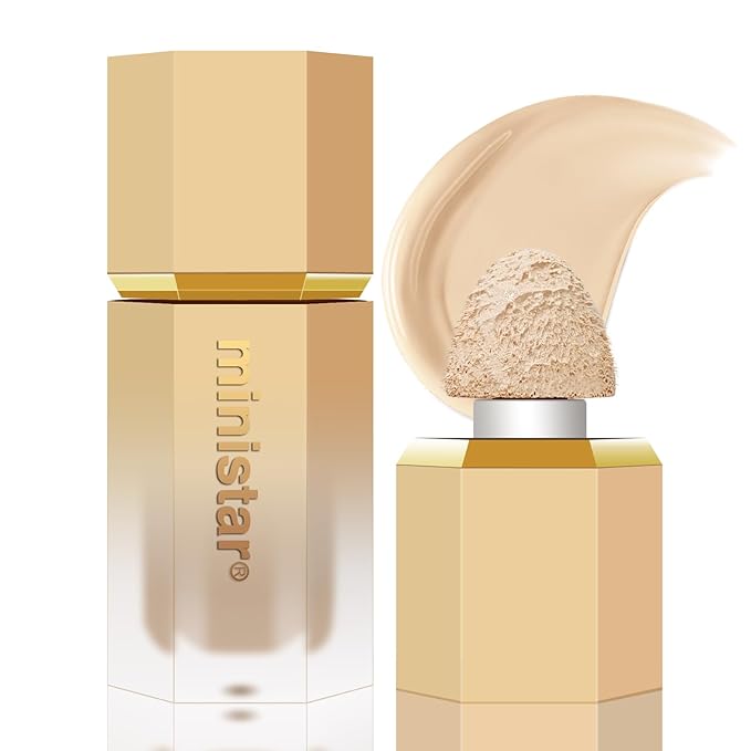 Liquid Concealer Makeup, Full Coverage Cream Face Concealer with Cushion Applicator, Highly Pigmented, Natural-Looking, Hydrating, Waterproof (#05 Natural)