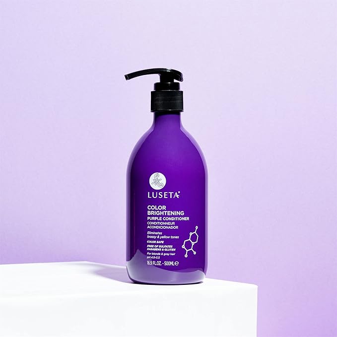 Luseta Purple Conditioner for Colored, Grey, Blonde & Dry/Damaged Hair - Women's Sulfate & Paraben Free, 16.9oz
