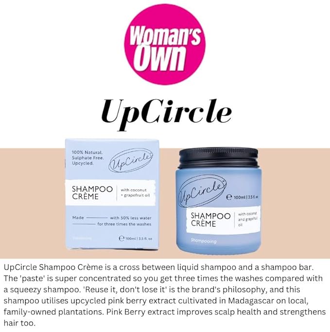 UpCircle Shampoo Crème with Rosemary Oil + Pink Berry 3.52oz – Gentle Formulation To Soothe + Cleanse – Coconut + Grapefruit oil – Natural, Vegan + Cruelty-Free