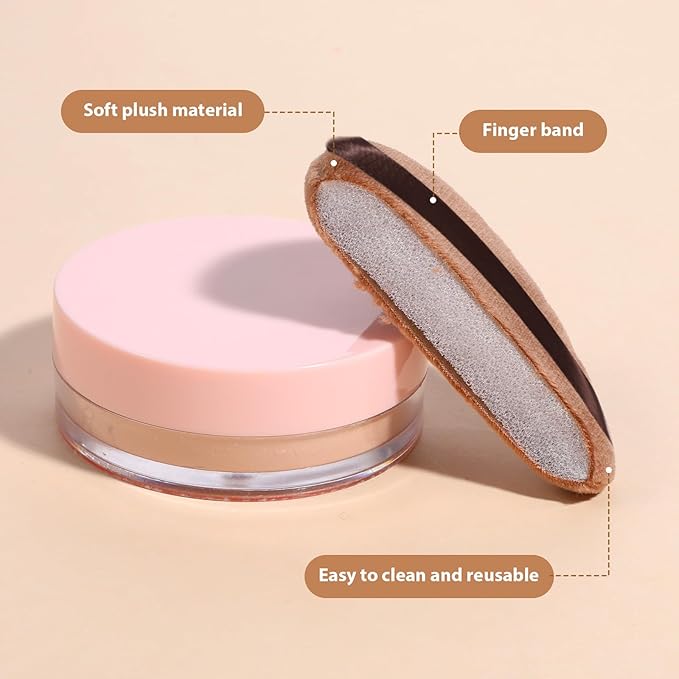 Giantree 6Pcs Mini Powder Puff, Setting Powder Puff, Mini Powder Finger Puff, Triangle Makeup Puff for Foundation Setting, Cushion Puff for Women Girls(Style B)