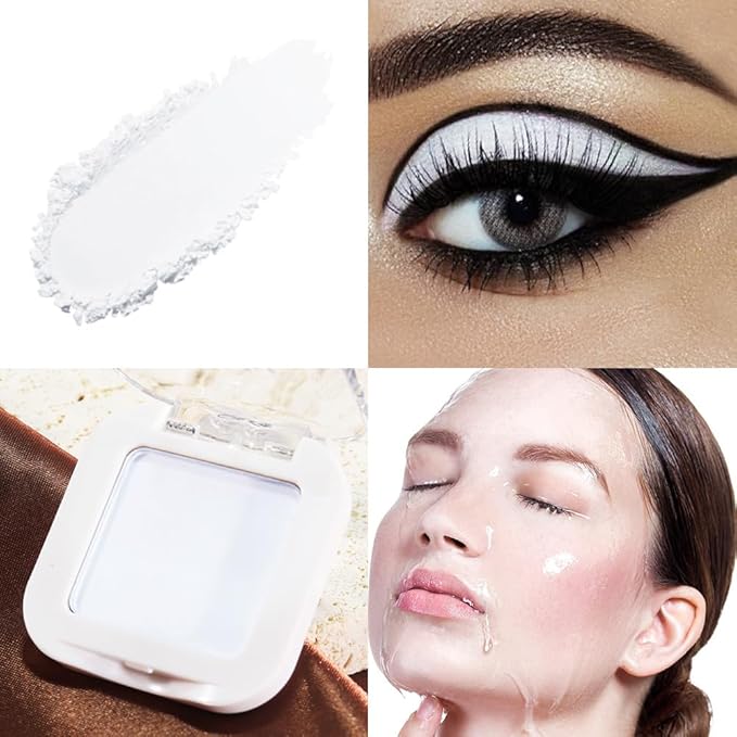 White Matte Single Eye Shadow Palette Makeup for Older Women, White Cream Eye shadow Palette Single for Older Women Matte, High Pigment Waterproof Monochrome Mini Eyeshadow, sombra de ojos