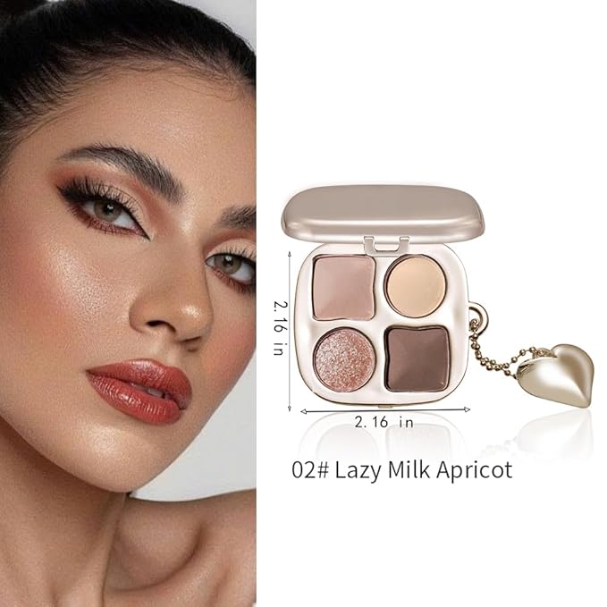 Mini Rose Pink Mauve Eyeshadow Palette with Mirror – Matte&Shimmer High-Pigment, Blendable, Long-Lasting Waterproof Mini Smokey Eye&Contour Palette for Sweet Glam Makeup, Paleta de Sombras de Ojos