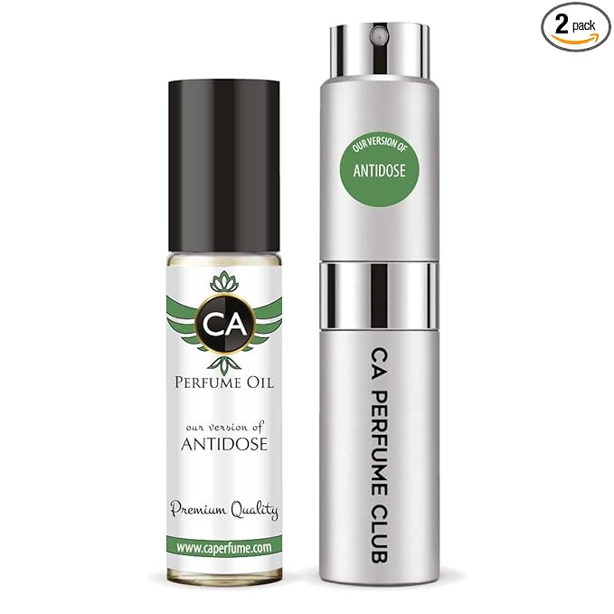 CA Perfume Duo Impression of Antidose For Men Perfume Layering Set Mens Cologne Long Lasting Travel Size EDP + Body Oil Roll-On Bottle 0.27 Fl Oz+0.33 Fl Oz