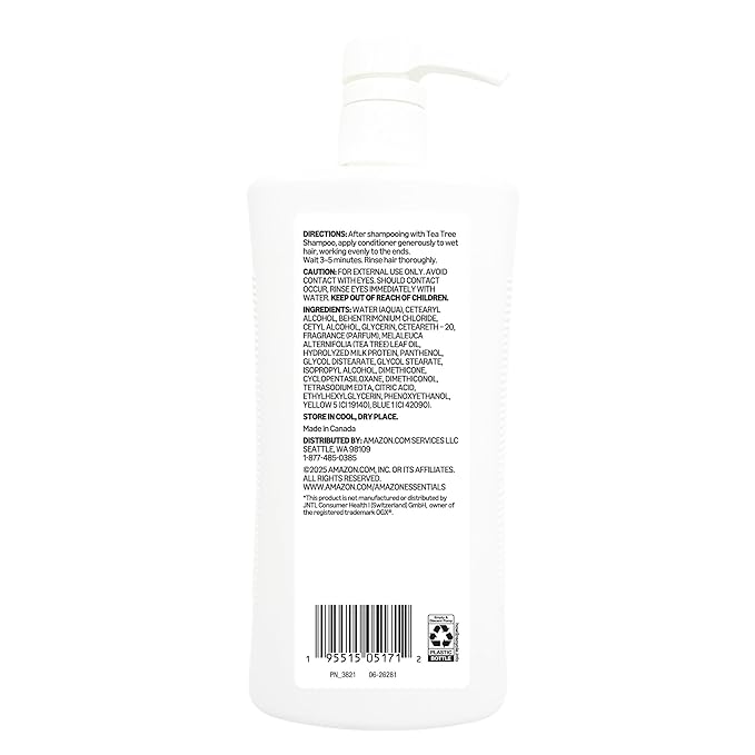 Amazon Essentials Conditioner, Tea Tree Mint, Sulfate-Free Formula, 33.8 Fl Oz, Pack of 1