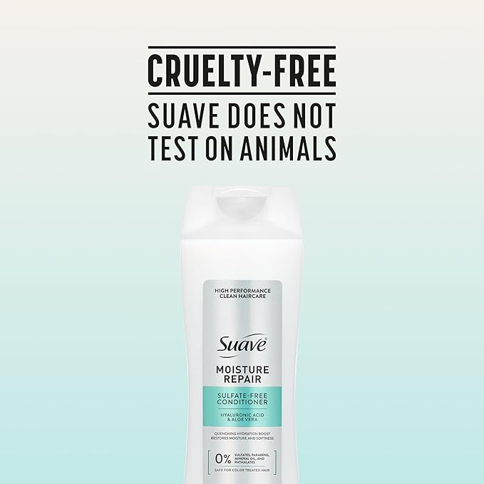 Suave Moisture Repair Conditioner, Sulfate-free, for restored moisture with every wash, safe for color treated hair, 12.6 oz