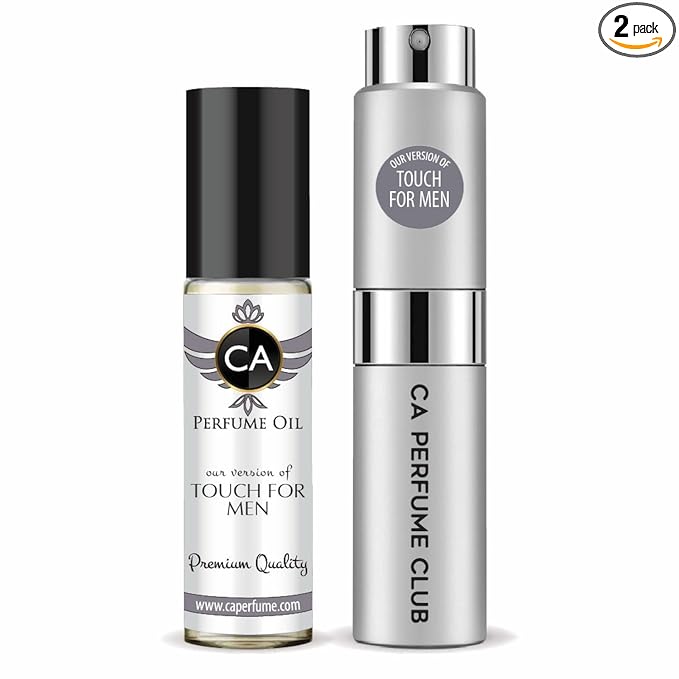 CA Perfume Duo Impression of Touch For Men Perfume Layering Set Mens Cologne Long Lasting Travel Size EDP + Body Oil Roll-On Bottle 0.27 Fl Oz+0.33 Fl Oz