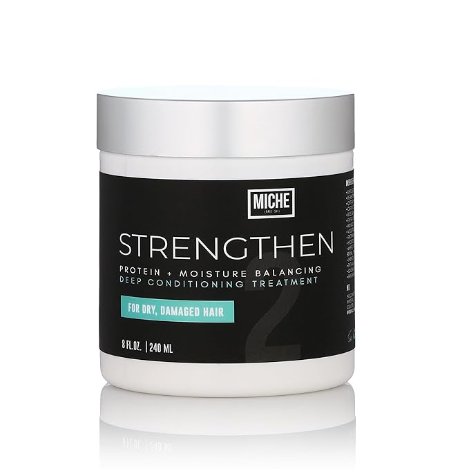 Miche Strengthen Protein Deep Conditioner – Paraben-Free Conditioner for Curly, Kinky & Wavy Hair – Breakage Control, Strengthening & Color Safe – Hydrolyzed Baobab Protein – 8oz