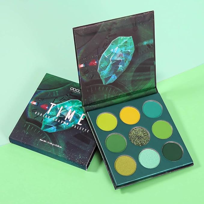 docolor Eyeshadow Palette 9 Colors Green Eyeshadow Gemstone Shadow Palette Highly Pigmented Mattes Shimmers Naked Smokey Glitter Cream Colorful PowderLong Lasting Waterproof Makeup Palette