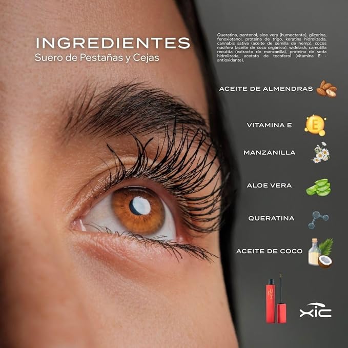 XiC Glam. Eyelashes and Eyebrows Growth Serum. You'll get aparetly Stronger, Thicker and Voluminous Eyelashes. XiC Enhancer. Product, lasts up to 8 months, 5.5ml.