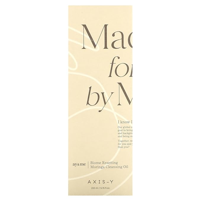 AXIS-Y Biome Resetting Moringa Cleansing Oil - Skin Nourishing & Deep Hydrating Gentle Face Cleanser - Korean Skincare for All Skin Types (6.76 fl. oz.)