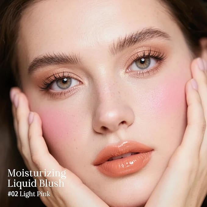 KYDA Moist Pink Liquid Blush, 0.88oz, Natural Dewy Cheek Color with Hydrating Formula, Long-Lasting Face Blusher for Natural Glow Cheeks, Lightweight Buildable Smooth Coverage, Light Pink