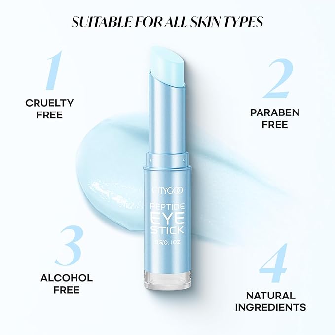 CITYGOO Retinol Eye Stick With Collagen, Hyaluronic Acid For Dark Circle, Under Eye Cream Anti Aging, For Puffiness and Bags Reduces Fine Lines (Peptide Crystal Blue Edition 3g)