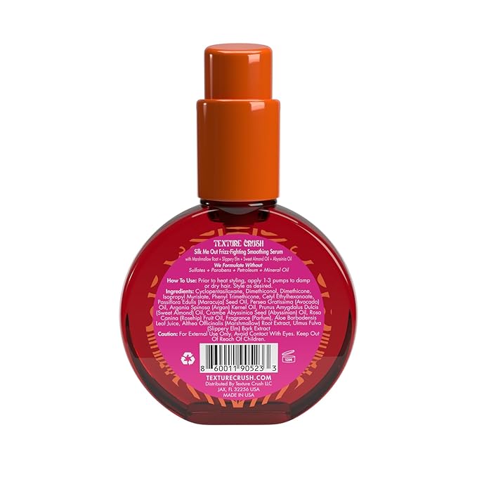 Silk Me Out Anti-Frizz Smoothing Serum-Boosts Shine & Humidity Resistant with Heat Protection & Frizz Control for Blow Outs Silk Presses- Lightweight formula for Textured, Natural Hair