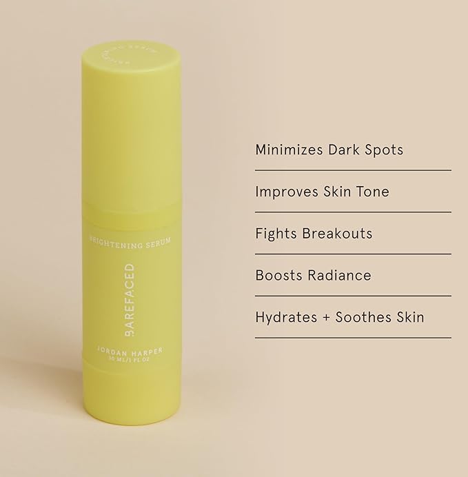 Barefaced Brightening Serum Dark Spot Corrector | Kojic Acid, Arbutin, Azelaic Acid & Licorice | Anti-Aging, Hydrating | Antioxidant-Powered Formula Fades Hyperpigmentation & Evens Skin Tone (1 Oz)