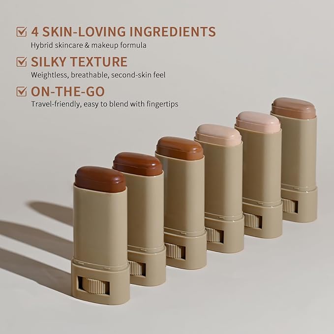 FYEBOO 2025 New Beauty Balm Serum Boosted Skin Tint, Solid Tinted Serum Contour Stick, Hydrating Tinted Moisturizer Foundation Stick, Radiant Dewy Natural Finish Facial Color Correct (# 01)