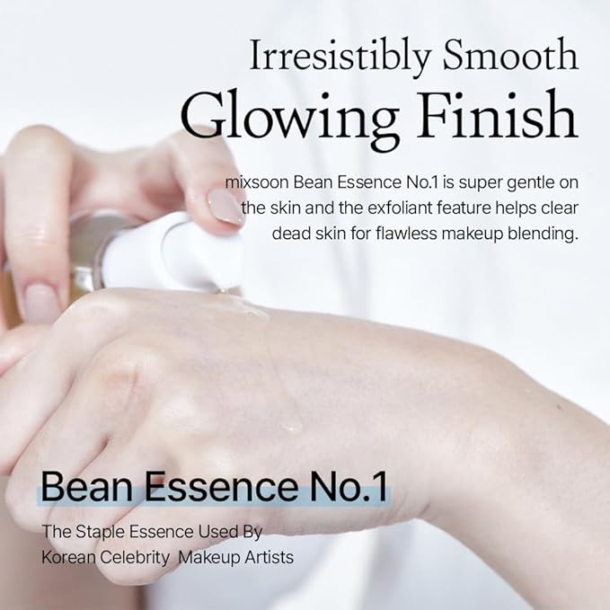 mixsoon Bean Essence Exfoliating, AHA Moisturizer for Hydrating, Fermented Bean Extract, Gentle Formula for Smooth Skin 50ml / 1.69 fl.oz. Korean Glass Skin Care