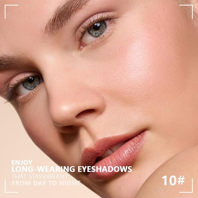 Kaely Powder Eyeshadow Quad, Vanilla Nude Beige Matte Shimmer Eyeshadow Palette Makeup, Neutral Eye Shadow Palette for Older Women Pigmented Waterproof, sombras para ojos, Blendable, Cruelty-free, 10