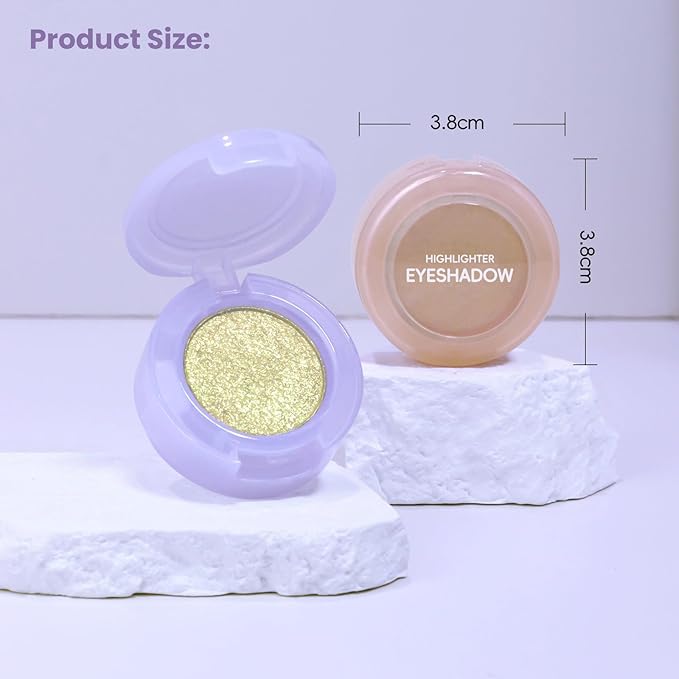 HOSAILY Holographic Light Pink Glitter Eyeshadow, Multichrome Shimmer Color Shifting Single Eyeshadow, Chameleon Metallic Iridescent Eye Shadow Palette Bouncy Texture Fairy Highlighter Makeup #2