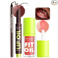 Dark Brown Lip Liner and Lip Gloss Set, Lip Combo Moisturizing Lip Balm Oil Plumping Lips Pencil Lightweight Non Sticky Tinted Lip Click Balm Liquid Lipstick Makeup for Women