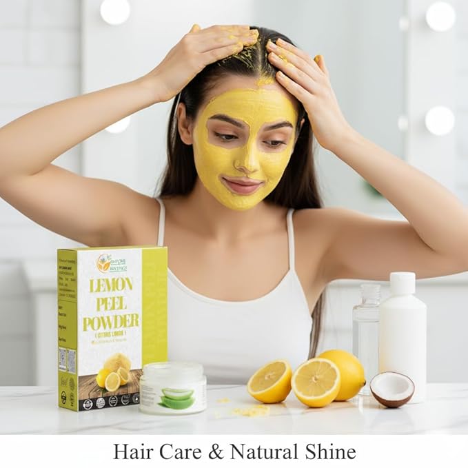 Herbs Botanica Lemon Peel Powder 100% Pure & Natural Lemon for Skin Care, Face Masks DIY Beauty Finely Ground Citrus Powder for Skincare & More 5.3 oz