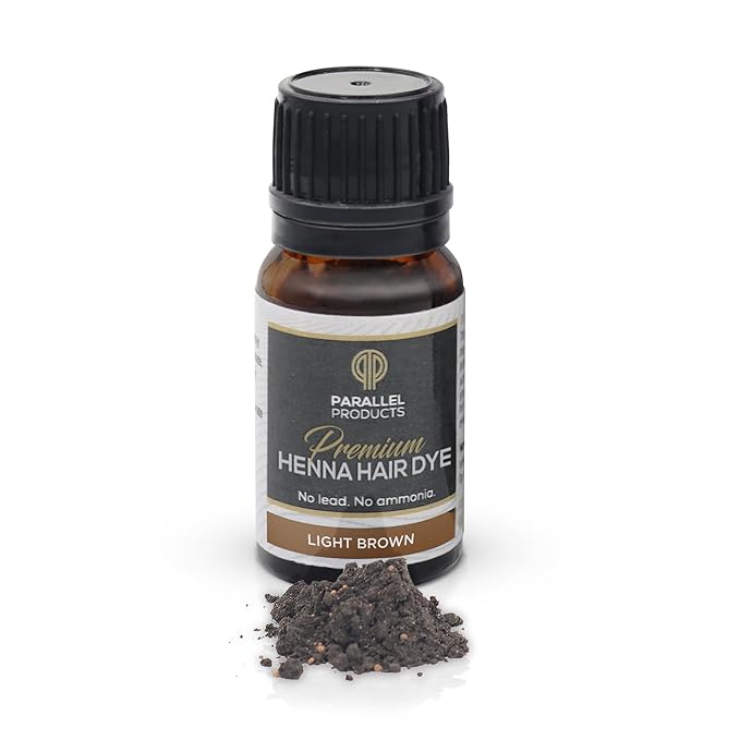 Parallel Products Spot Color Henna Kit - Henna Hair Dye - 3 grams - Tint for Professional Spot Coloring - With Mixing Dish - Covers Grey Hair - Root Touch Up (Light Brown)
