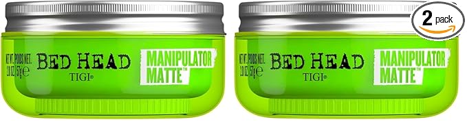 TIGI Bed Head Manipulator Matte Hair Wax,Strong Hold Sculpting and Styling Paste for Short to Medium Hair,2.01 oz,(Pack of 2)