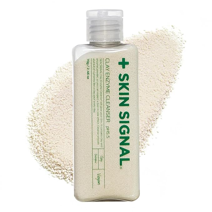White Clay Enzyme Cleanser, Gentle Exfoliating Face Wash for Sensitive Skin, Deep Pore Facial Cleanser, Powder to Creamy Clay Mask, Korean Skin Care