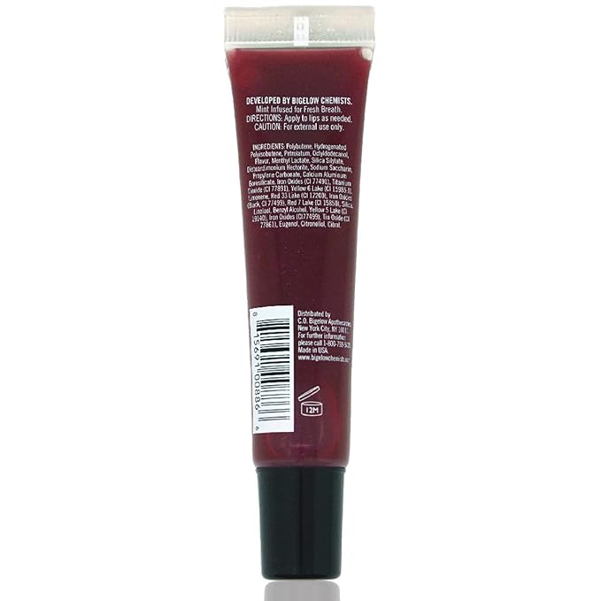 C.O. Bigelow Plum Mentha Lip Tint Trio, Pack of 3 Purple Tinted Lip Gloss with Peppermint Oil, High Gloss Shine Finish, 0.5 oz