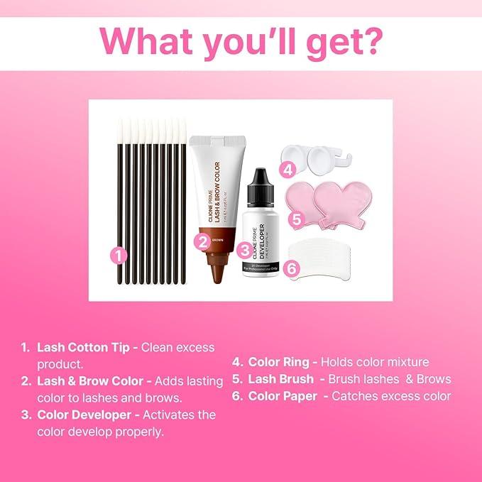 Korean Eye Brow Color Kit - Eye Lash Color Kit Brow Color for Eyebrows Lash Color Brown