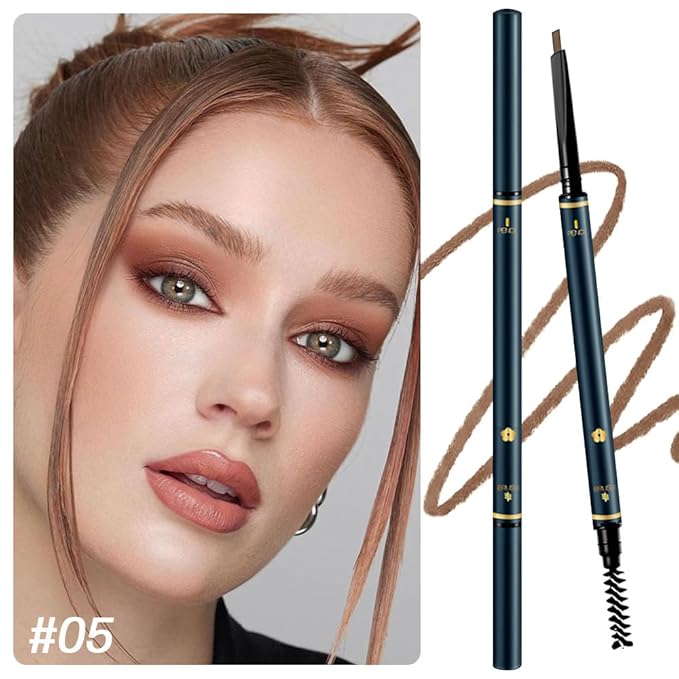 FeiCuiYun 5 Pcs Eyebrow Pencils for Women, Waterproof Professional Makeup Micro Brow Pencil, Dark Coffee Brow Kit with Eyebrow Brush, Ultra-Fine Mechanical Pencil, Vegan&Cruelty-Free (C05#Dark Coffee)