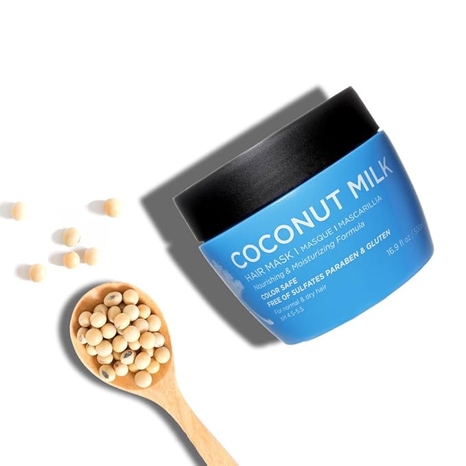 Luseta Coconut Milk Hair Mask 16.9 oz Hydrating Hair Treatment for Dry Damaged Hair – Deep Conditioner for Split Ends and Breakage, Intense Hydration at Home