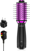DORISILK Small Dual Voltage Blow Dryer Brush,4 in 1 Blow Dryer Brush for Drying Straightening Curling Volumizing，Travel Hot Air Styler with 2 Inch Oval Barrel